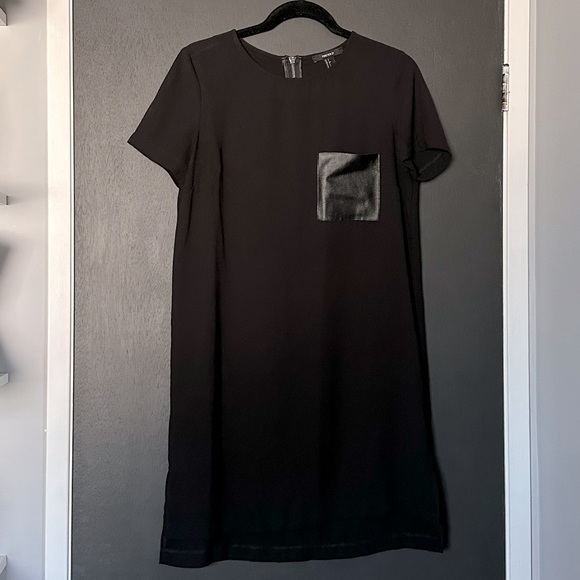 Forever 21 Black Shift Dress with Faux Leather Pocket - Size Small - Picture 1 of 5